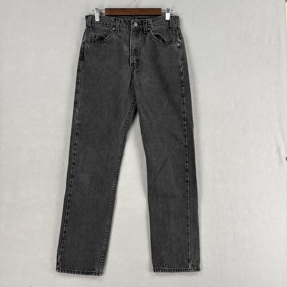 Vintage Levis 505 Jeans Mens 30x29 Charcoal Wash Denim Straight Made USA 90s
